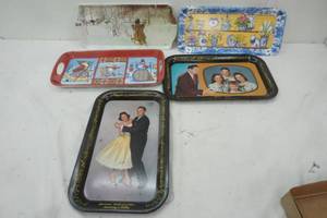 lot 231 image: Variety of Tin Serving Trays