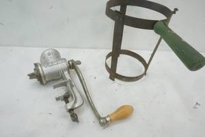lot 316 image: Meat grinder and metal holder