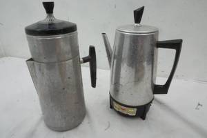 lot 425 image: Vintage coffee pots, one electric