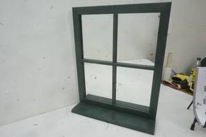 lot 455 image: Wall Decor, Green Mirrored Shelf
