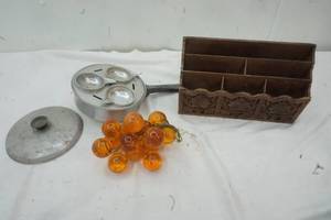 lot 501 image: Letter Holder, Fake Grapes, Egg Poacher Pan