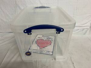 32L Plastic Storage Tote with Locking Lid