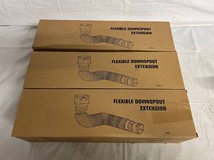 3 White Flexible Downspout Extension Hoses