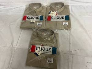 3 Tan DressWork Shirts - XL