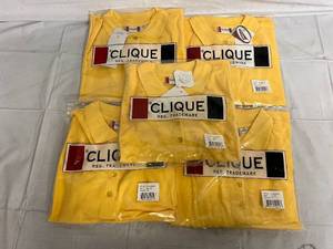 5 Yellow Polo Shirts - 2XL