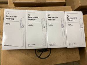48 Fine Tip Permanent Markers - Blue