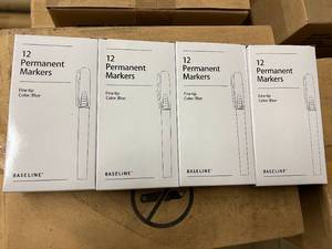 48 Fine Tip Permanent Markers - Blue