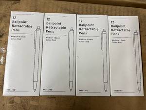 48 Ballpoint Retractable Pens - Red
