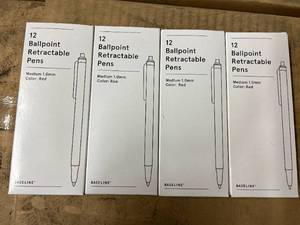 48 Ballpoint Retractable Pens - Red