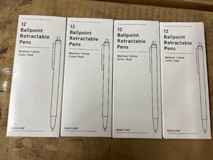 48 Ballpoint Retractable Pens - Red