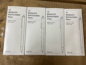 48 Ballpoint Retractable Pens - Red