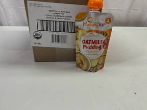 II. 16x 4oz Pouches Happy Tot Stage 4 Oatmilk Pudding-Bananas & Sweet Potatoes