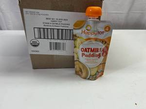 II. 16x 4oz Pouches Happy Tot Stage 4 Oatmilk Pudding-Bananas & Sweet Potatoes