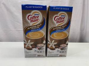 KK. 2x 50ct Coffee Mate Almond Milk Creamer-Vanilla