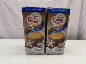 KK. 2x 50ct Coffee Mate Almond Milk Creamer-Vanilla