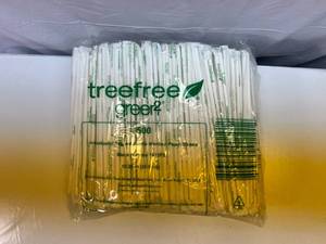 500x 10.25in Jumbo Bamboo Straws-individually Wrapped