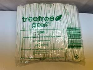 500x 10.25in Jumbo Bamboo Straws-individually Wrapped