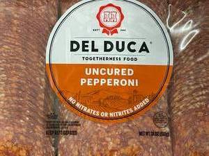 lot 13 image: D       18oz package of Del Duca Uncured Pepperoni