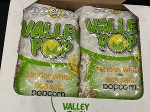lot 26 image: Valley Pop Sea Salt popcorn 6 X 6.5 oz bags