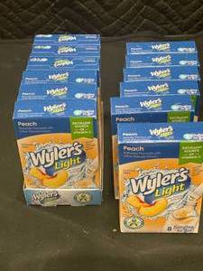lot 113 image: Wylers Light Peach FlavoredLow Cal Drink Mix 12 cartons