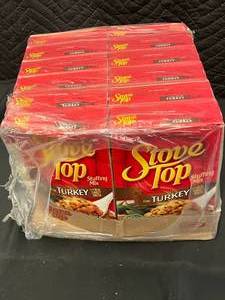 lot 120 image: Stovetop Turkey Stuffing Case of 12 2 boxes damaged