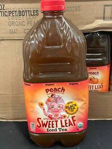 lot 228 image: Sweet Leaf Peach Iced Tea Case of 8 X 2 QT bottles