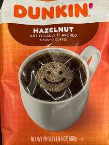 lot 343 image: Dunkin Hazelnut Coffee 2 Large 20oz Bags