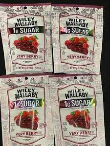 lot 392 image: Wiley Wallaby Licorice Very Berry 1g Sugar 4 Bags