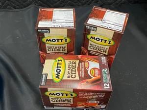 lot 181 image: Motts Apple Cider Keurig cups 3 Boxes 36 pods