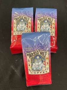 lot 272 image: Wicked Wolf Whole Bean Coffee 3 Bags