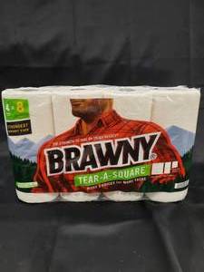 Brawny Tear-A-Square Paper Towels - 4 Double Rolls