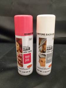 Temporary Hair Color Spray - Box 60 3oz. bottles in neon pink & white