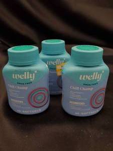 Welly Chill Champ with Ashwagandha, Gaba, L-Theamine, & Lemon Balm - 60 Softgels per bottle (Lot of 3)