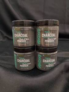 Natural Activated Charcoal Tooth & Gum Powder - Organic - Spearmint Flavor - 4  2.75oz Jars