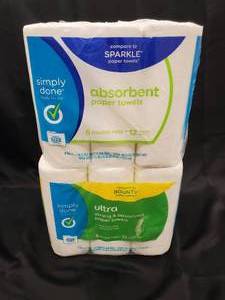Simply Done Absorbent Paper Towels - 2 packs of 6 Double Rolls
