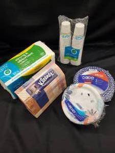Disposable Plates, Cups, Napkins, & Hand Towel Bundle