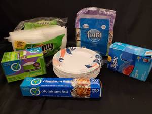 Napkins, Facial TIssue, Kitchen Haul (Damagedopen but still good)