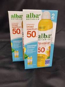 Alba Botanica Biodegradable Broad Spectrum SPF 50 Sunscreen (2 boxes of 2 8oz Bottles)