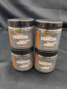Natural Activated Charcoal Tooth & Gum Powder - Organic - Cinnamint Flavor - 4  2.75oz Jars