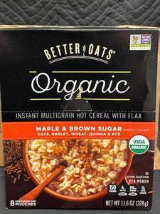 Better Oats Organic Maple Brown Sugar 6 boxes