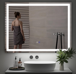 lot 89 image: Led Bathroom Mirror with Lights, Square-Edged Frameless Led Mirror for Bathroom Wall Mounted