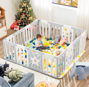 lot 100 image: Baby Playpen, Safety Baby Gate Playpen for Babies and Toddlers Sturdy