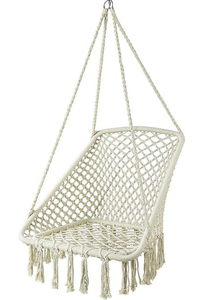 lot 202 image: Swing Chair Hanging Chair Hammock Swing Chair 100% Cotton Rope Swing Chairs for Indoor Outdoor Yard Garden