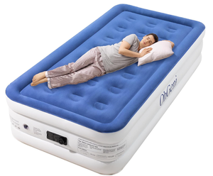 lot 216 image: Twin Air Mattress with Built in Pump, 18 Inch Quick InflationDeflation Camping Air Mattress