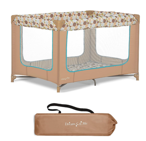 lot 229 image: Zodiak Portable Playard in Coffee and Blue, Lightweight, Packable and Easy Setup Baby Playard