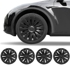 lot 233 image: LOT OF 4 Model Y Hubcaps Wheel Covers Replacement Wheel Caps Matte Black