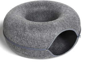 lot 238 image: Cat Tunnel Bed for Indoor Cat, Scratch Resistant Donut Cat Bed