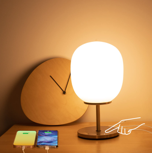 lot 244 image: Flysoft Bedside Lamp with USB Port, Touch Control Table Lamp