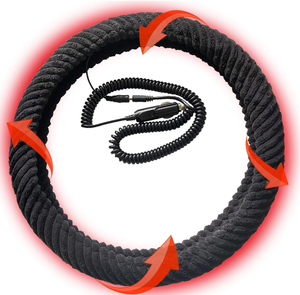 lot 260 image: Heated Steering Wheel Cover,12V Car Plug, Universal Fit 14.5-15 inches