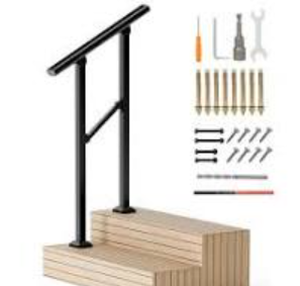 lot 268 image: Arti-Life HandRails for Outdoor Steps,Fits 2-3 Steps Stair Handrail